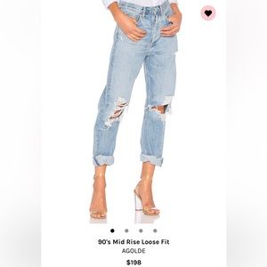 AGOLDE 90s Mid Rise Loose Fit NWT - Size 24